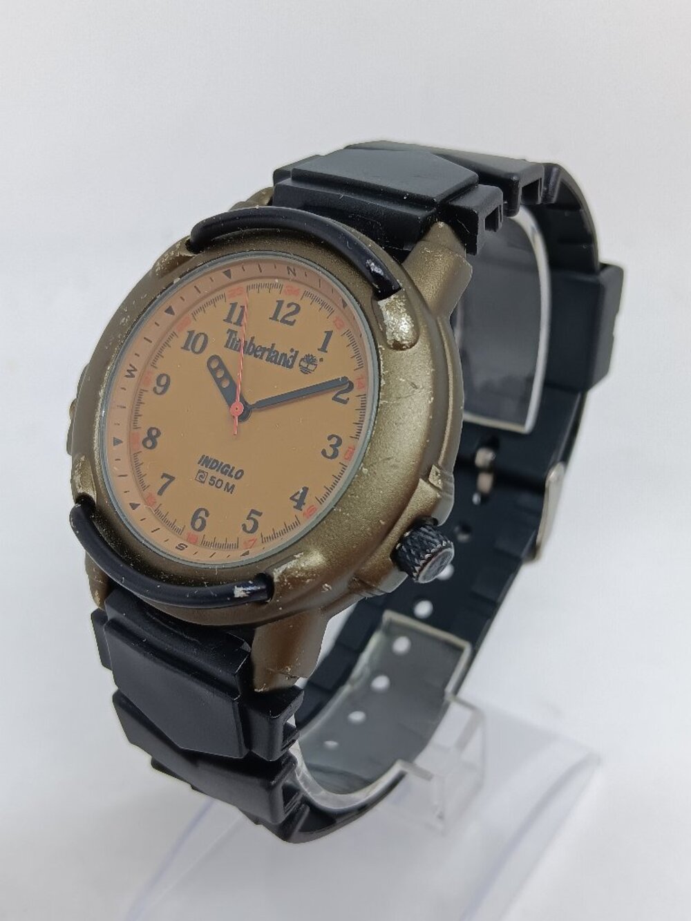 VINTAGE 1990s Timberland Indiglo Men's 40mm Bronze Color Quartz Watch NEW BATT